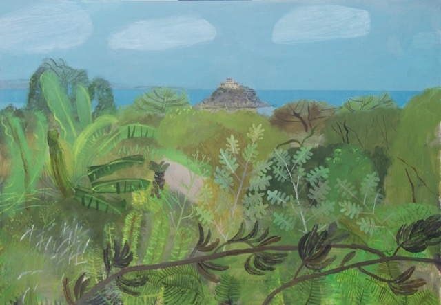 St Michael’s Mount from Tremenheere Tropical Gardens Cornwall